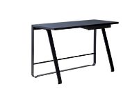 Billede af Bent Hansen Hemingway Skrivebord m. Opladerstation & Skuffe L: 120 cm - Sortlakeret Bøg/Smokey Blue Linoleum