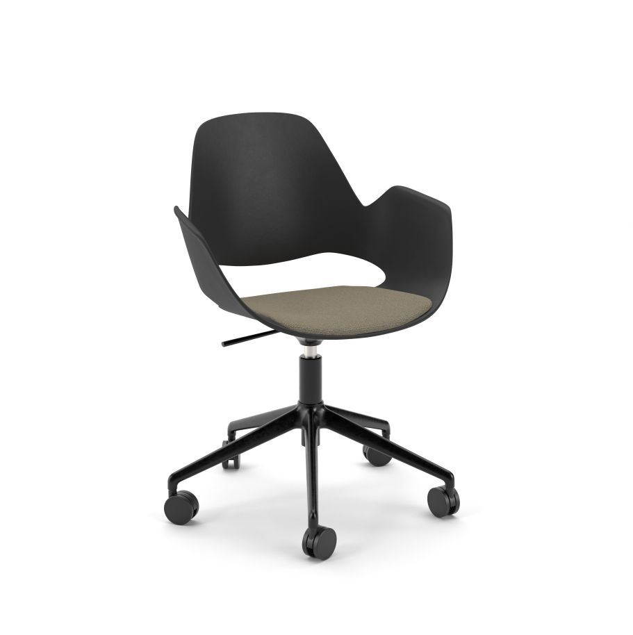 Billede af HOUE FALK Stol Sort H: 83 - 5-stjernet drejefod/Beige