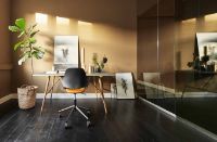 Billede af HOUE FALK Stol Sort H: 83 - 5-stjernet drejefod/Mørkegul