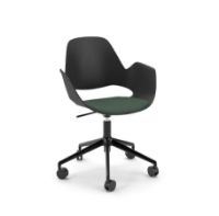 Billede af HOUE FALK Stol Sort H: 83 - 5-stjernet drejefod/Mørkegrøn