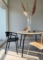 Billede af Woud Tree Dining Table Ø: 120 cm - Beige / Sort