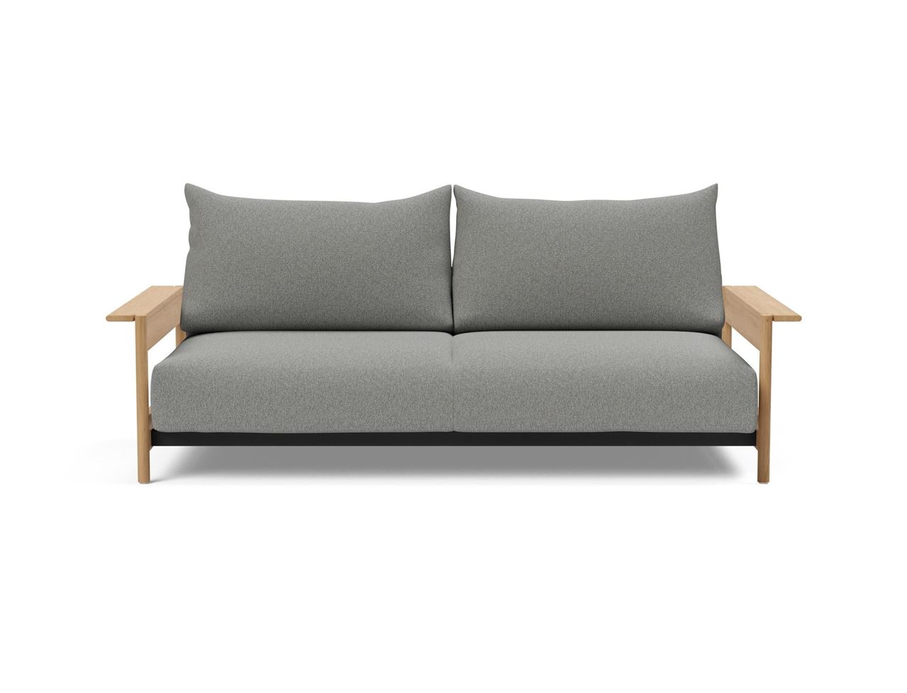 Billede af Innovation Living Malloy Wood Sofa Bed B: 230 cm - Lakeret Eg/533 Bouclé Ash Grey