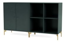 Billede af Montana Selection Pair Skænk med ben 139,2x69,6x38 cm - 163 Black Jade / Brass