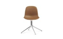 Billede af Normann Copenhagen Form Drejestol SH: 44cm - Brandy Læder/Aluminium
