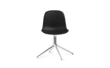 Billede af Normann Copenhagen Form Drejestol SH: 44cm - Sort Læder/Aluminium
