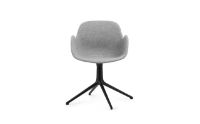 Billede af Normann Copenhagen Form Drejestol m. armlæn SH: 44cm - Partner Grey/Sort Aluminium
