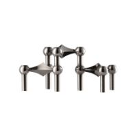 Billede af STOFF Nagel Candle Holder Set of 3 H: 6,9 cm - Black Chrome