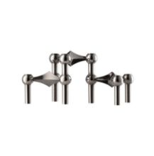 Billede af STOFF Nagel Candle Holder Set of 3 H: 6,9 cm - Black Chrome