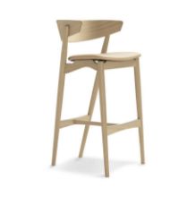 Billede af Sibast Furniture No 7 Bar Stool SH: 75 cm - Soap Oak / Spectrum Honey Leather