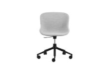 Billede af Normann Copenhagen Hyg Drejestol m. Højdejustering Fuldpolstret SH: 46 cm - Partner/Sort Aluminium