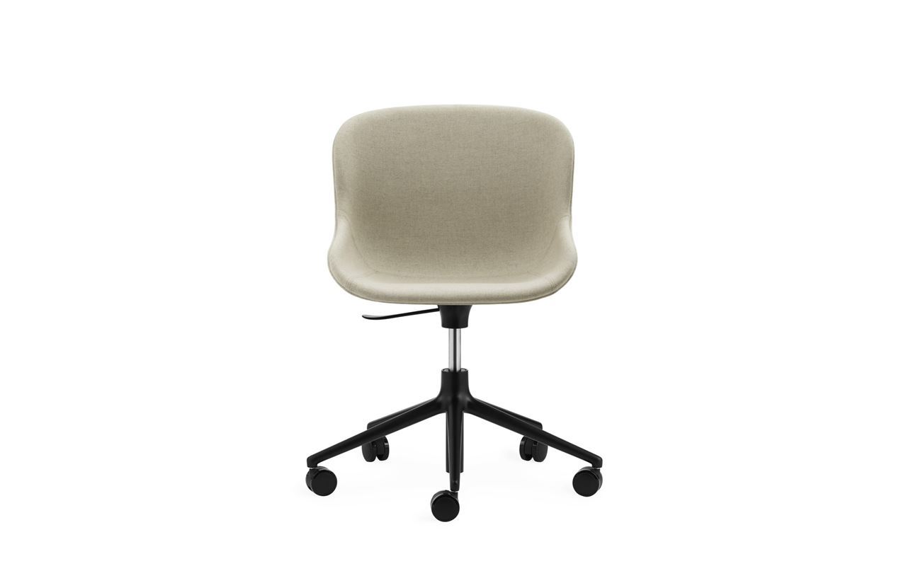 Billede af Normann Copenhagen Hyg Drejestol m. Højdejustering Fuldpolstret SH: 46 cm - Upminster/Sort Aluminium