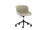 Billede af Normann Copenhagen Hyg Drejestol m. Højdejustering Fuldpolstret SH: 46 cm - Upminster/Sort Aluminium