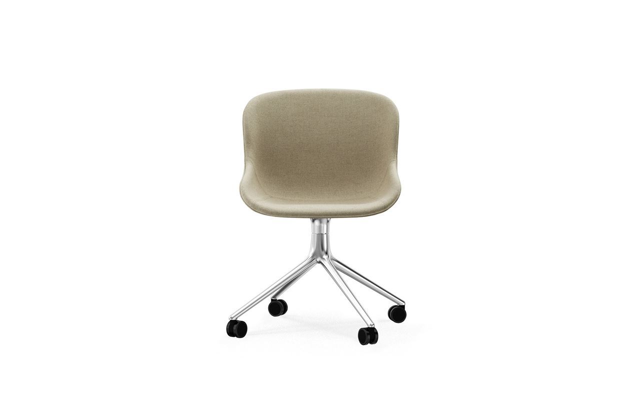 Billede af Normann Copenhagen Hyg Drejestol m. Hjul Fuldpolstret SH: 46 cm - Upminster/Aluminium