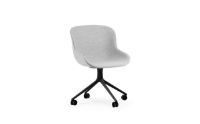 Billede af Normann Copenhagen Hyg Drejestol m. Hjul Fuldpolstret SH: 46 cm - Partner/Sort Aluminium