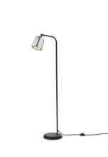 Billede af New Works Material Floor Lamp H: 125 cm - Stainless Steel/Black Base
