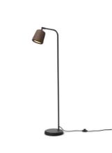 Billede af New Works Material Floor Lamp H: 125 cm - Smoked Oak/Black base