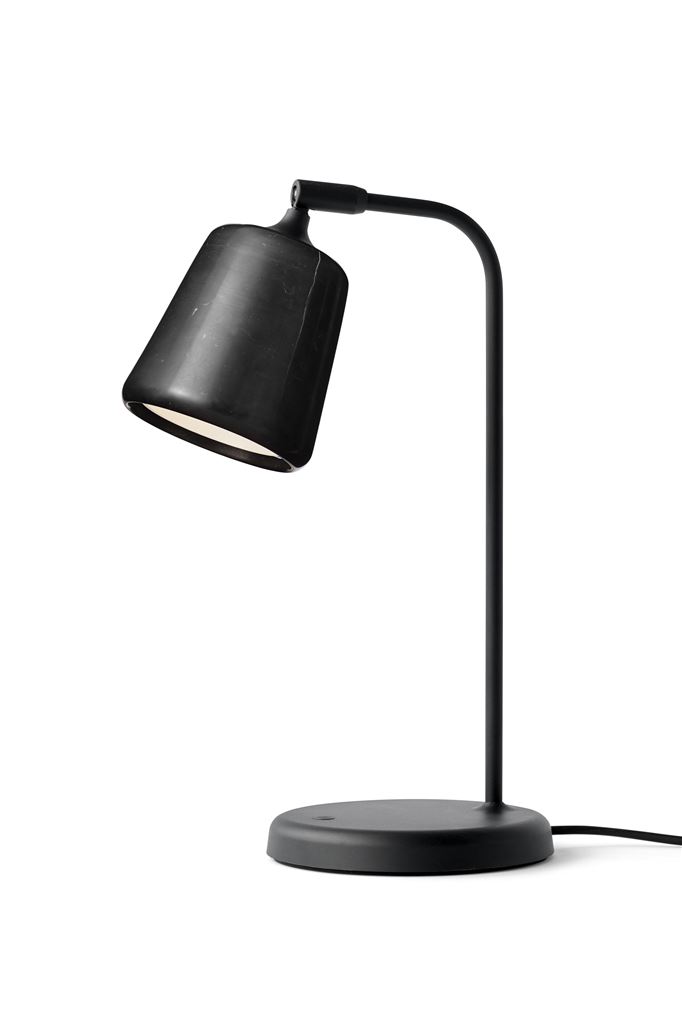 Billede af New Works Material Table Lamp H: 45 cm - Black Marble/Black base
