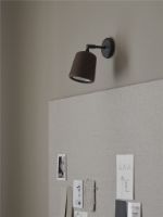 Billede af New Works Material Wall Lamp - Stainless Steel/Black base 
