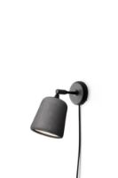 Billede af New Works Material Wall Lamp - Dark Grey Concrete/Black base  