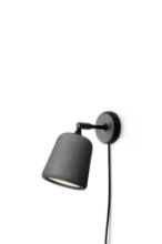Billede af New Works Material Wall Lamp - Dark Grey Concrete/Black base  
