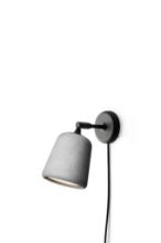 Billede af New Works Material Wall Lamp - Light Grey Concrete/Black base 