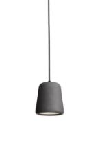 Billede af New Works Material Pendant Ø: 13 cm - Dark Grey Concrete/Black