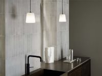 Billede af New Works Material Pendant Ø: 13 cm - Dark Grey Concrete/Black