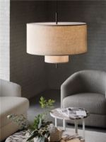 Billede af New Works Margin Pendant Lamp Ø: 70 cm - Beige/Black