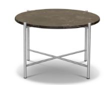 Billede af HANDVÄRK FURNITURE Round Coffee Table 60 Ø: 65 cm - Stål / Brun Marmor