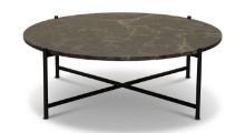 Billede af HANDVÄRK FURNITURE Round Coffee Table 90 Ø: 96 cm - Brun Marmor