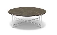 Billede af HANDVÄRK FURNITURE Round Coffee Table 90 Ø: 96 cm - Stål / Brun Marmor