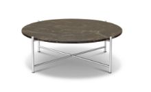 Billede af HANDVÄRK FURNITURE Round Coffee Table 90 Ø: 96 cm - Stål / Brun Marmor