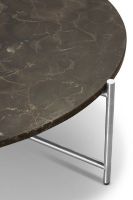 Billede af HANDVÄRK FURNITURE Round Coffee Table 90 Ø: 96 cm - Stål / Brun Marmor