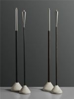 Billede af Blomus Orchos Garden Torch With Wooden Pole H: 145 cm - Stainless Steel Matt