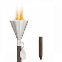 Billede af Blomus Orchos Garden Torch For Burning Gel H: 154,5 cm - Stainless Steel Matt