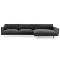 Billede af Wendelbo Maho Sofa m. Højrevendt Chaiselong Modul 1 & 26 L: 341 cm - Sortlakeret Stål/Navona Col. 6