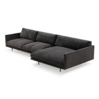 Billede af Wendelbo Maho Sofa m. Højrevendt Chaiselong Modul 1 & 26 L: 341 cm - Sortlakeret Stål/Navona Col. 6