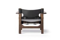 Billede af Fredericia Furniture 2226 Den Spanske Stol af Børge Mogensen SH: 33 cm - Sort Læder/Valnød