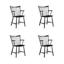 Billede af HAY Børge Mogensen J42 Armstol SH: 44,5 cm Sæt af 4 stk. - Sort Lakeret Bøg