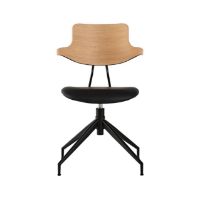 Billede af Vermund VL119 Spisebordsstol SH: 46 cm - Sort Stel/Olieret Eg/Sort Sierra Læder 