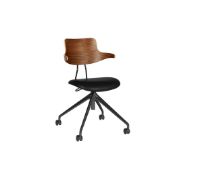 Billede af Vermund VL119 Kontorstol SH: 46 cm - Sort Stel/Olieret Valnød/Sort Sierra Læder