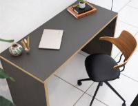 Billede af Vermund VL119 Kontorstol SH: 46 cm - Sort Stel/Olieret Valnød/Sort Sierra Læder