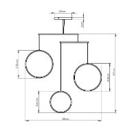 Billede af DCW Editions Focus x3 Lysekrone Ø: 99,8 cm - Black