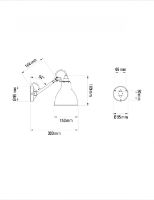 Billede af DCW Editions Lampe Gras N104 Væglampe L: 17 cm - Sort/Gul