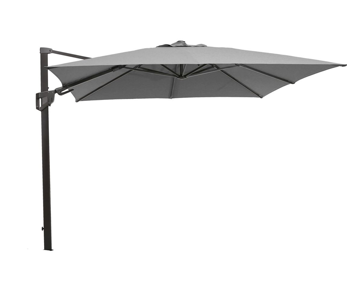 Billede af Cane-line Outdoor Hyde Luxe Tilt Parasol 300x300 cm - Anthracite inkl. Hyde Luxe Parasolfod M. Hjul - Matt Grey Granite 