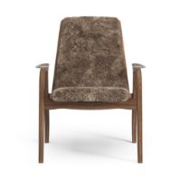 Billede af Swedese Laminett Stol SH: 41 cm - Lakeret Valnød/Fåreskind Sahara