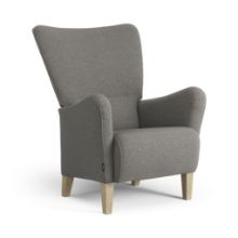 Billede af Swedese Stepp Lænestol SH: 45 cm - Lakeret Eg/Main Line Flax 26