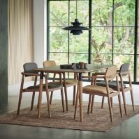 Billede af Farstrup Elegant 4000 Spisebord 90 x 150 cm - Eg/Linoleum - Lys Grå 4132