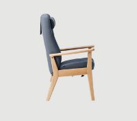 Billede af Farstrup Plus 5920 Lænestol SH: 47 cm - Eg/Støvet Blå - Cura 66160 