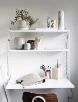 Billede af String Reol Vægmonteret Skrivebord Sort - Består af 1 x SW7530-13-2, 1 x 7830-03-3, 1 x 7858-03-1 